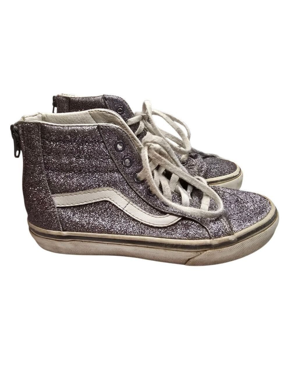 Vans Gray Shimmer Mid Top Sneakers Girls 2